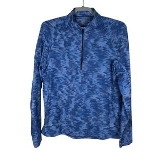 Lululemon Surge Warm Half‎ Zip Pullover Mens Medium Blue Camo Jacquard Athletic